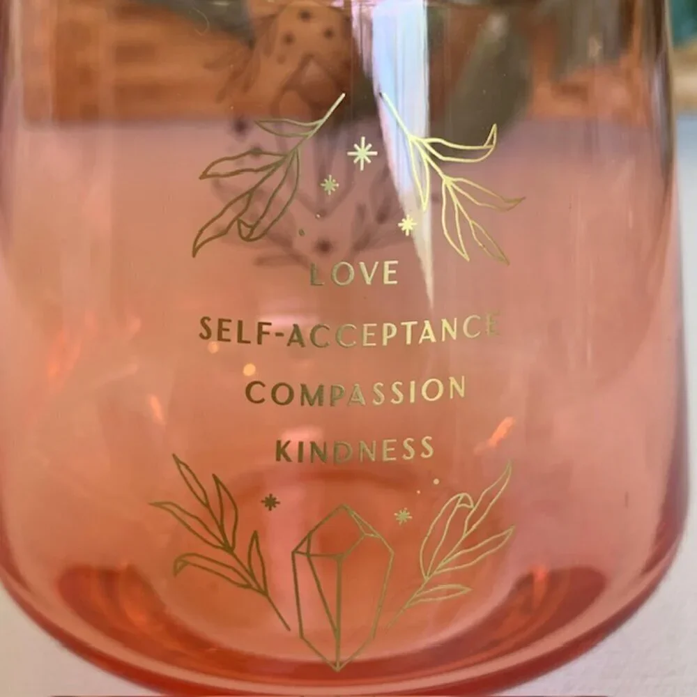 Rose Crystal Healing Drinking Glass DT Wand Love Acceptance Compassion Kindness